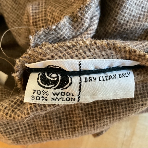 Vintage 1970s Leslie Fay Personals Wool Blend Shirt | Elbow Patch Overshirt - Picture 4 of 16